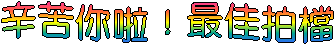 辛苦你啦！最佳拍檔