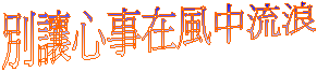 別讓心事在風中流浪